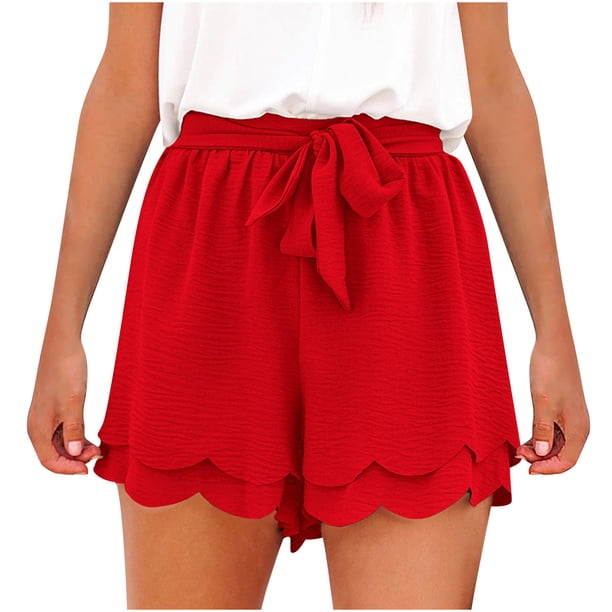 Pantalones cortos de chándal de moda para mujer, pantalones cortos de cintura alta sólidos sueltos informales de verano Fridja fhjkhfk459519