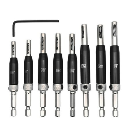 

RichYS 9/17Pcs Center Drill Bit Hex Handle Position Imperial High Hardness Drilling Bit Set for Woodworking