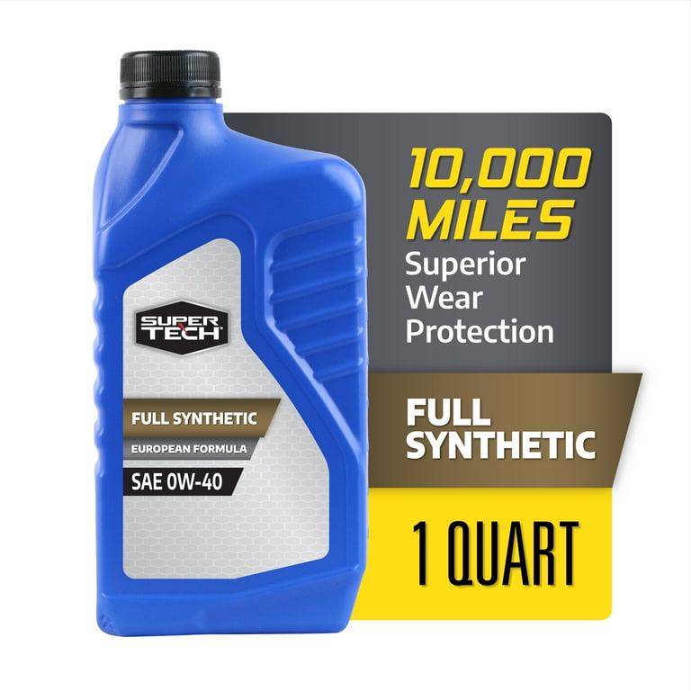 Super Tech Full Synthetic SAE 0W-40 A3B4 Motor Oil, 1 Quart for