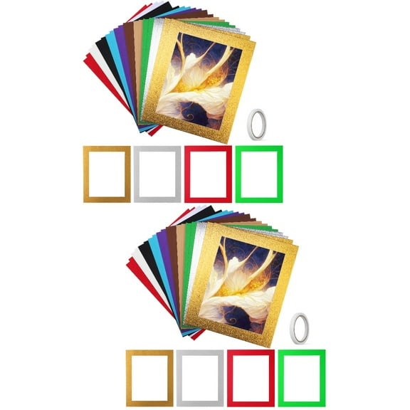 Set of 2 Picture Frame Bulk Pictures Frames Mat Board with Matting