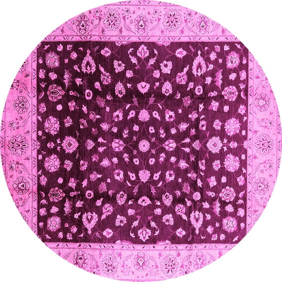 Ahgly Company Indoor Round Oriental Pink Industrial Area Rugs, 6' Round