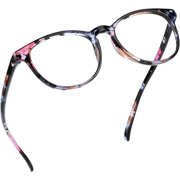 LifeArt Blue Light Blocking Glasses, Anti Eyestrain, Computer Reading Glasses, Gaming Glasses, TV Glasses for Women Men, Anti Glare (Pinkfloral, +1.75 Magnification)