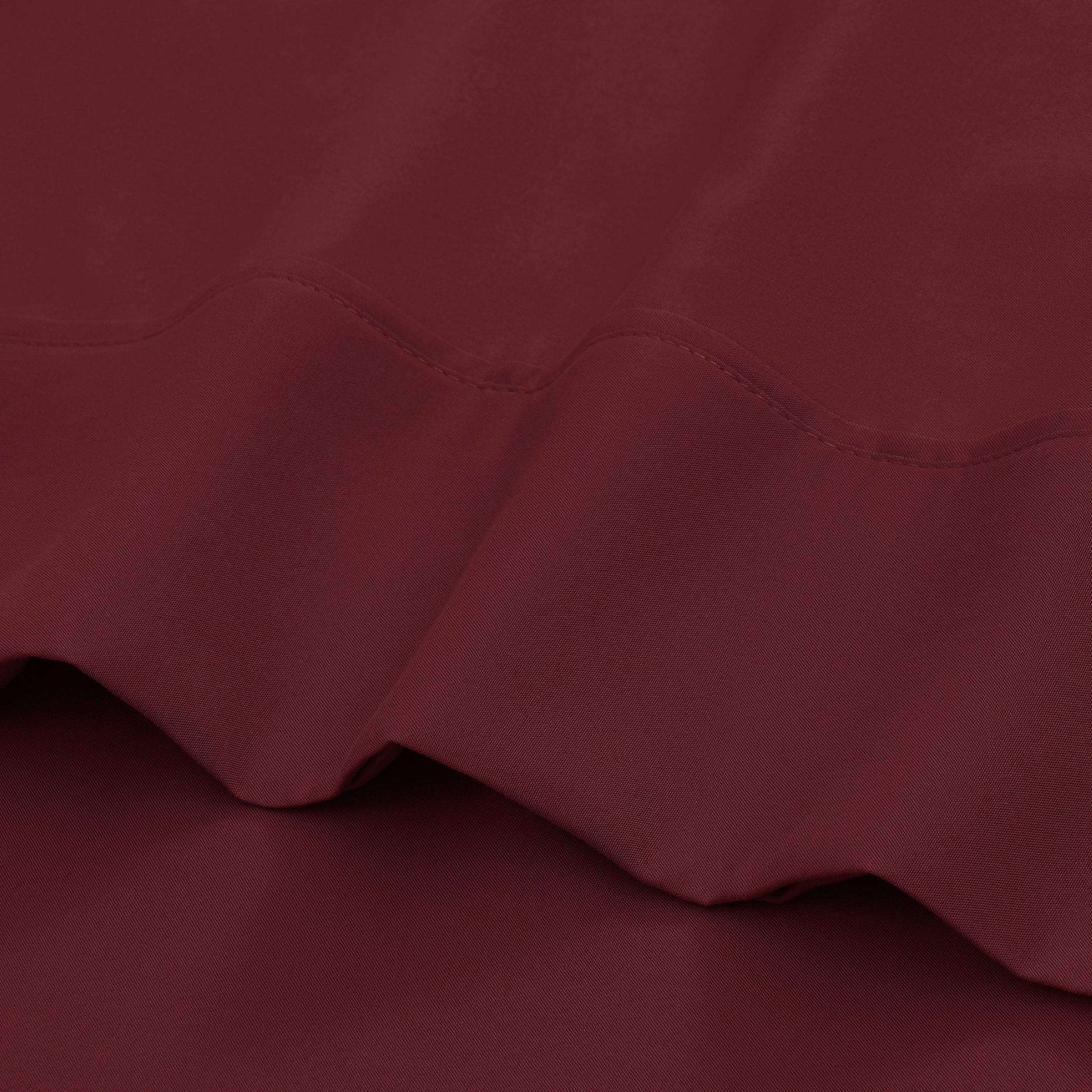 Mainstays Super Soft Brushed Microfiber Bed Sheet Set, Luscious Red Merlot, King, 4 Piece