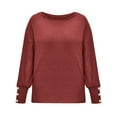 thumbnail image 2 of Vedolay Women's 2023 Tops Womens Long Sleeve Neck Loose Ribbed Knit Pullover Sweater, 3XL, 2 of 4