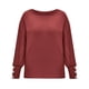 thumbnail image 4 of Gibobby Suéter de Cuello Redondo para Mujer, Suéter de Cuello Redondo súper Suave para Mujer Suéter para Mujer(Vino,M), 4 of 5