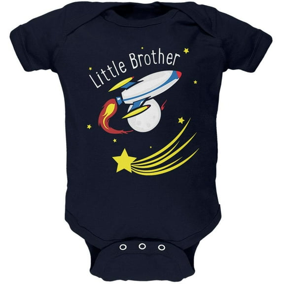 Little Brother Outer Space Rocket Soft Baby One Piece Navy 18-24 M