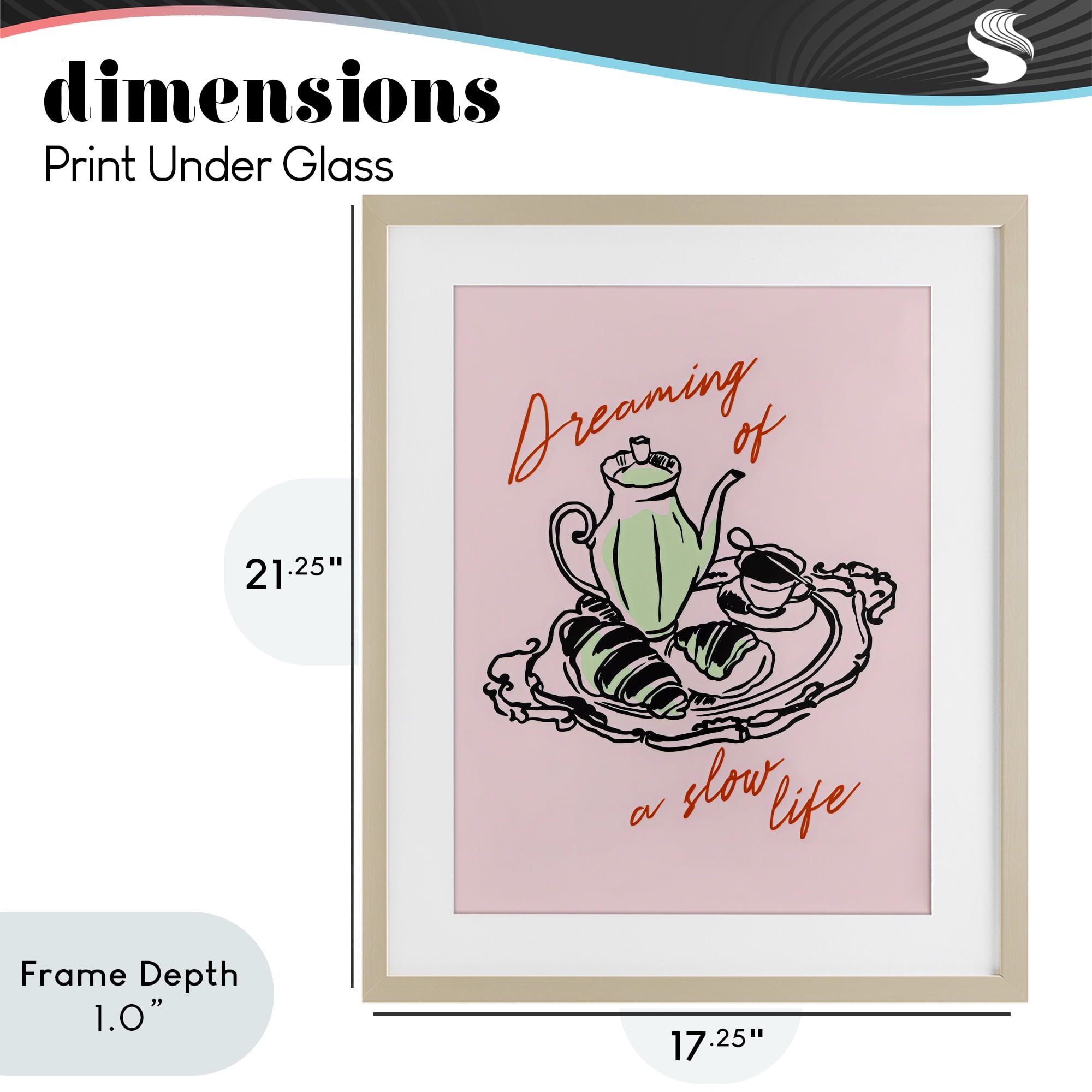 Stupell Industries Slow Life Tea Platter Birch Framed Print Under Glass, design by The Prints Vibe