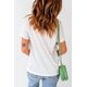 thumbnail image 1 of ABPHQTO Camiseta blanca de manga corta con estampado gráfico floral BALL MOM para mujer, 1 of 5