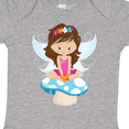 thumbnail image 4 of Inktastic Cute Fairy, Brown Hair, Fairy Sitting On Mushroom Girls Baby Bodysuit, 4 of 5