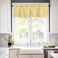 thumbnail image 3 of Kitchen Curtains Valances for Small Windows, Summer Yellow Bee Short Curtain Valance for Living Room, Hive Rod Pocket Blinds Window Printed Drapes 1 Panel 54x18 Inch, 3 of 6