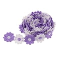 thumbnail image 3 of veasfak 2 yd Embroidered Violet Daisy Lace Edge Ribbon Wedding Applique Sewing Craft White, 3 of 9