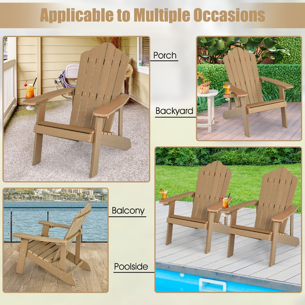 Aimee Lii Weather Resistant Outdoor Chair with Cup Holder, Outdoor Patio Furniture, Coffee Aimee Lii Weather Resistant Outdoor Chair with Cup Holder, Outdoor Patio Furniture, Coffee
