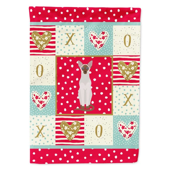 Carolines Treasures CK5755CHF Colorpoint Shorthair Cat Love Flag Canvas House Size Large multicolor