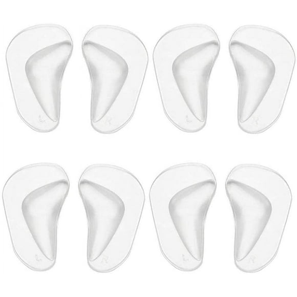 XINQIHANG 4 Pairs Gel Arch Support Cushions Pads Orthotic Flat Feet Insoles Orthopedic Silicone Arch Support Insoles Cushion Plantar Fasciitis Arch Pain Relief High Heel Inserts Reusable Arch Cushion