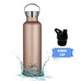 thumbnail image 5 of MIRA 25 oz Stainless Steel Vacuum Insulated Water Bottle | Keeps Your Drink Cold for 24 hours & Hot for 12 hours, Does Not Sweat | Large Capacity Sports Water Bottle with 2 Lids | 750 ml Champagne, 5 of 5