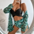 thumbnail image 5 of Midsumdr Women Swimsuits Floral Print Halter 3 Piece Bathing Suits Bikini Set with Kimono Cover Up, 5 of 7