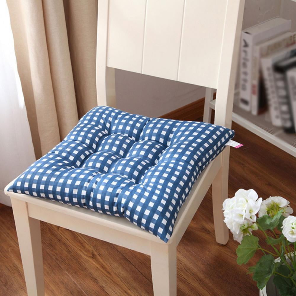 Choosebetter Chair Cushions With Ties Rich Square Seat Cushions With Thick Fiber Filling Large Size For Dining Outdoor Patio Chair Blue 40 40 3c