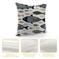 thumbnail image 4 of Fish Throw Pillow Cushion Cover, Minimalist Fish with Pared Down Dots and Stripped Lines Sea Animal Image, Decorative Square Accent Pillow Case", Black White, 4 of 5