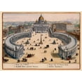 thumbnail image 2 of Visscher 24x19 Black Ornate Wood Framed with Double Matting Museum Art Print Titled - Panoramic Italy Vatican City - Visscher 1681, 2 of 4