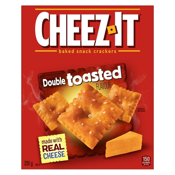 Cheez-It* Baked Snack Crackers Double Toasted Flavour 200 g, Perfect for game time, party spreads, lunches, evening snacking and more - the cheesy options are endless.