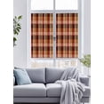 thumbnail image 4 of No Glue Heat Blocking Window Flims, Red Brown Checkered Window Privacy Film Frosted, Farmhouse Vintage Buffalo Plaid Peep-proof Door Windows Tint for Bathroom, Dormitory, 17.7 x 78.7 Inches, 4 of 9