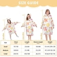 thumbnail image 4 of FORMRS Wearable Blanket Hoodie with Sleeves for Kids Cozy Flannel Sweatshirt, White Floral Orange, 4 of 7