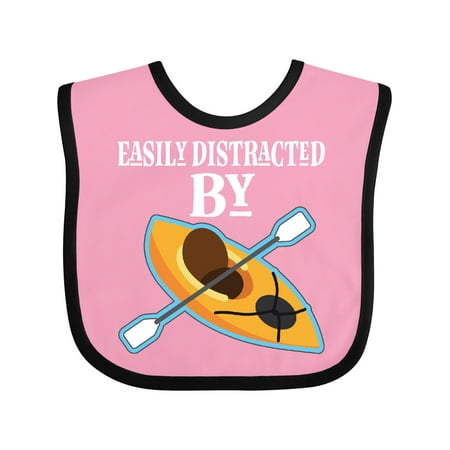 

Inktastic Kayaking Easily Distracted by Kayaks Gift Baby Boy or Baby Girl Bib