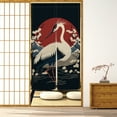 thumbnail image 3 of Japanese Noren Doorway Curtain, Oriental Asian Ukiyo-e Long Door Curtains,Crane Mount Fuji Red Sun Cherry Blossom Window Treatment 33.5"x59" Inch, 3 of 6