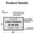 thumbnail image 2 of Please Leave Packages In The Box (2 Pack) 7 Inch x 10 Inch Aluminum Metal Sign Thanks For The Help Perfect for Porches Entryways Mail Rooms Fun Gift for Homeowners Delivery Drivers, 2 of 6