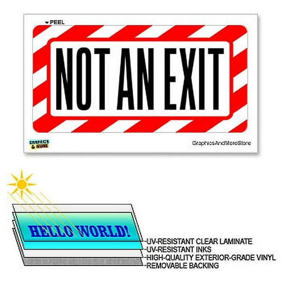 Not An Exit - 12 in x 6 in - Laminated Sign Business Store Sticker