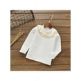 thumbnail image 2 of Kids Girls Long Sleeve Soft Casual Ruffle Neck Solid T-Shirt Tops Clothes, 2 of 3