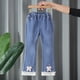 thumbnail image 2 of Odeerbi 4-14 Años Niñas Vaqueros Flamed Lace Trim Bow Denim Pantalones Casual Loose Cowboy Pantalones de Piernas Anchas, 2 of 3