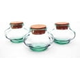 thumbnail image 2 of Set of 6/ Green Recycled Spanish Glass Pumpkin Shape Jar with Cork-10 oz, 3" H, 4" D, 2 of 2