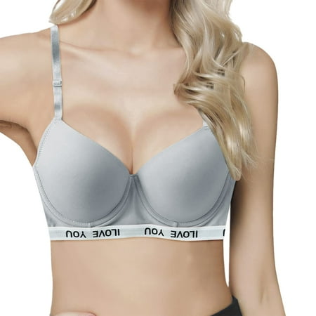 

Miayilima Bra For Women Comfortable And Fashionable Large Chest Show Small Lace Thin Style Gathering Collar Breast Adjustment Bra