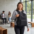 thumbnail image 6 of Solid Color Aesthetic College Backpack, Lightweight Solid Color Large Capacity Laptop Daypack, Suitable for Work, Travel and Casual Daily Use - Black, 6 of 7