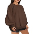 thumbnail image 2 of Women Sweatshirt  Long Sleeve Crew Neck Solid Loose Fall Pullover Tops for Casual Daily Gray S, 2 of 4