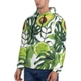 thumbnail image 3 of Rateoe Watercolor Green Tropical Pattern Mens Hoodie, Pullover Hooded Sweatshirt, Kangaroo Pocket Hoodie Ideal for Daily Wear, Travel and Home-4X-Large, 3 of 7