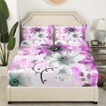 thumbnail image 2 of Erosebridal Flower Bed Sheets Daisy Floral Fitted Sheet Twin Size for Women, Orchid Gradient Bedding Vintage Ombre Sheet, Oil Painting Aesthetic Bed Cover Room Decorative (Deep Pocket), 2 of 4
