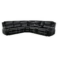thumbnail image 4 of Lexicon Bastrop 3-Piece Traditional Wood & Faux Leather Sectional Set in Black, 4 of 5