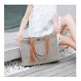 thumbnail image 5 of Women's Straw Beach Bag Handbag Shoulder Bag Summer Handbag, Black, 5 of 5