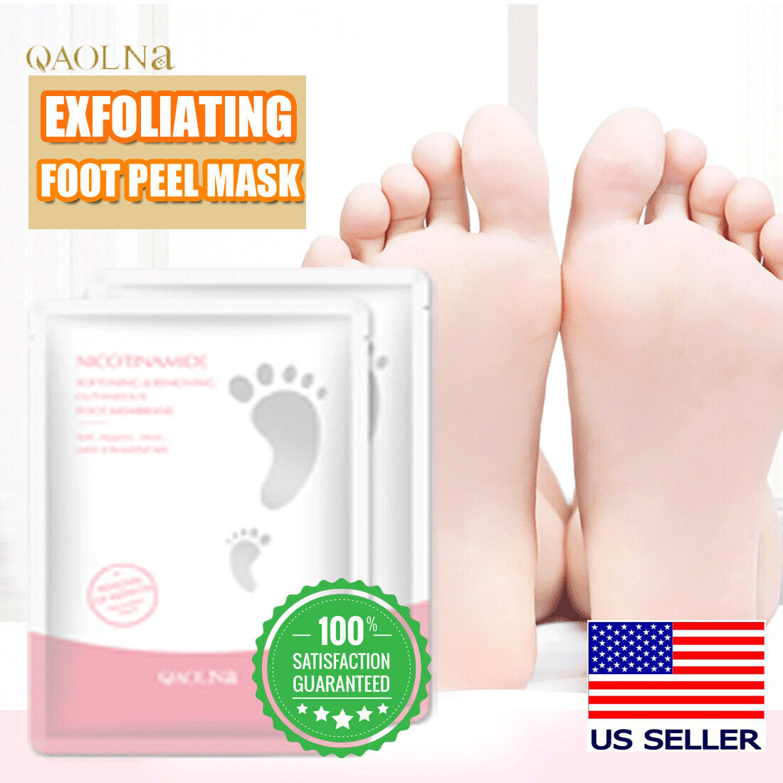 Foot Mask Exfoliating Foot Peel Mask Feet Peel Mask Removes Skin Calluses Soft Feet 4Pcs