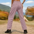 thumbnail image 6 of VEKDONE Women's Tapered Pants Elastic Waist Drawstring Cargo Pants Casual Lightweight Comfy Hiking Joggers Pants with 4 Pockets Travel Outdoor Streetwear Pink L, 6 of 6