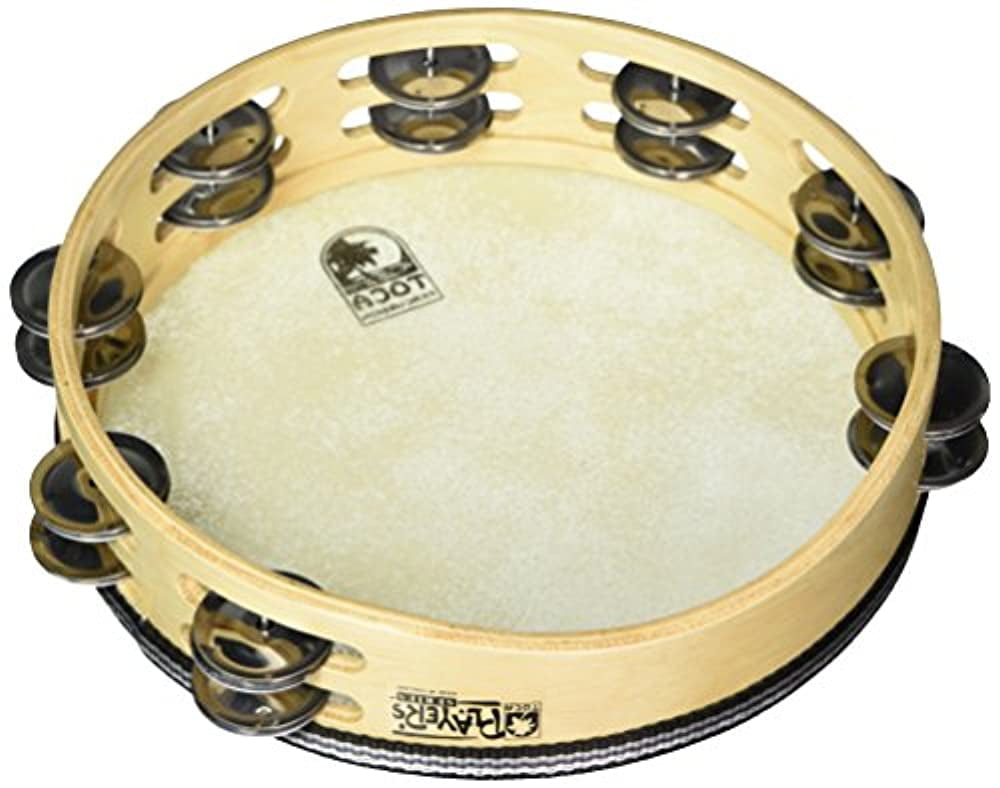 Toca T1010H 10 in. Players Series Double Row Wood Tambourine with Head