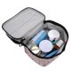 thumbnail image 4 of Estuche de cosméticos multifuncional, bolsa de maquillaje portátil de doble capa, organizador de almacenamiento de artículos de tocador, color rosa, 4 of 14