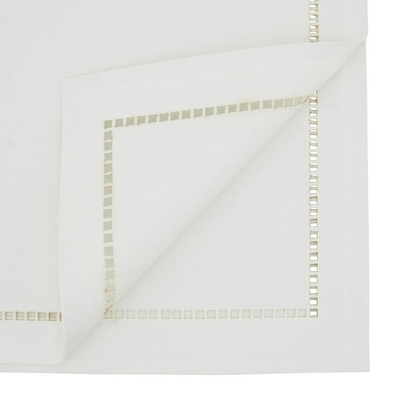 Saro Lifestyle Laser-Cut Hemstitch Table Runner