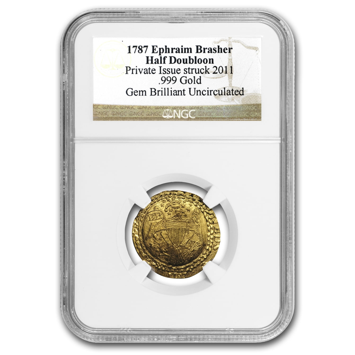 17872011 Gold EB Brasher Half Doubloon Gem BU NGC