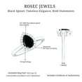 thumbnail image 5 of Rosec Jewels Real Black Spinel Teardrop Engagement Ring with Halo - 5X7 mm - Black Spinel Diamond Ring - AAA Quality, 18K White Gold, US 3.50, 5 of 8