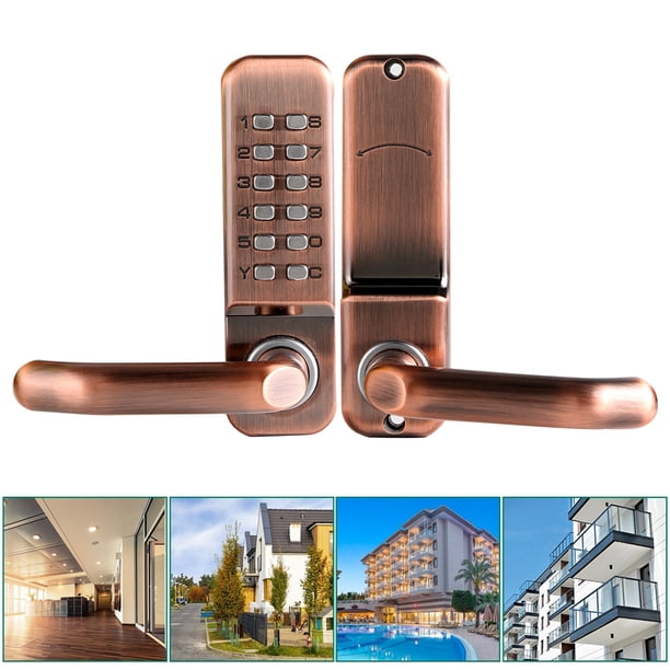 Contraseña Mecánica Inteligente Digital Botón Cerradura De Puerta Teclado De Inicio Código Sin Llave Contraseña Impermeable