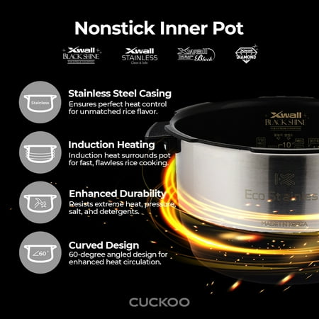 CUCKOO ELECTRONICS - Cuckoo 6 Cup Multifunctional Induction Heating Pressure Rice Cooker & Warmer CRP-DHSR0609FD - Dark Gray