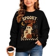 thumbnail image 2 of Zylarhe Halloween Sweatshirts for Kids Halloween Graphic Hoodie for Girls Cozy Sweatshirt Playful Design Autumn Wear Black 5-6 Years, 2 of 4